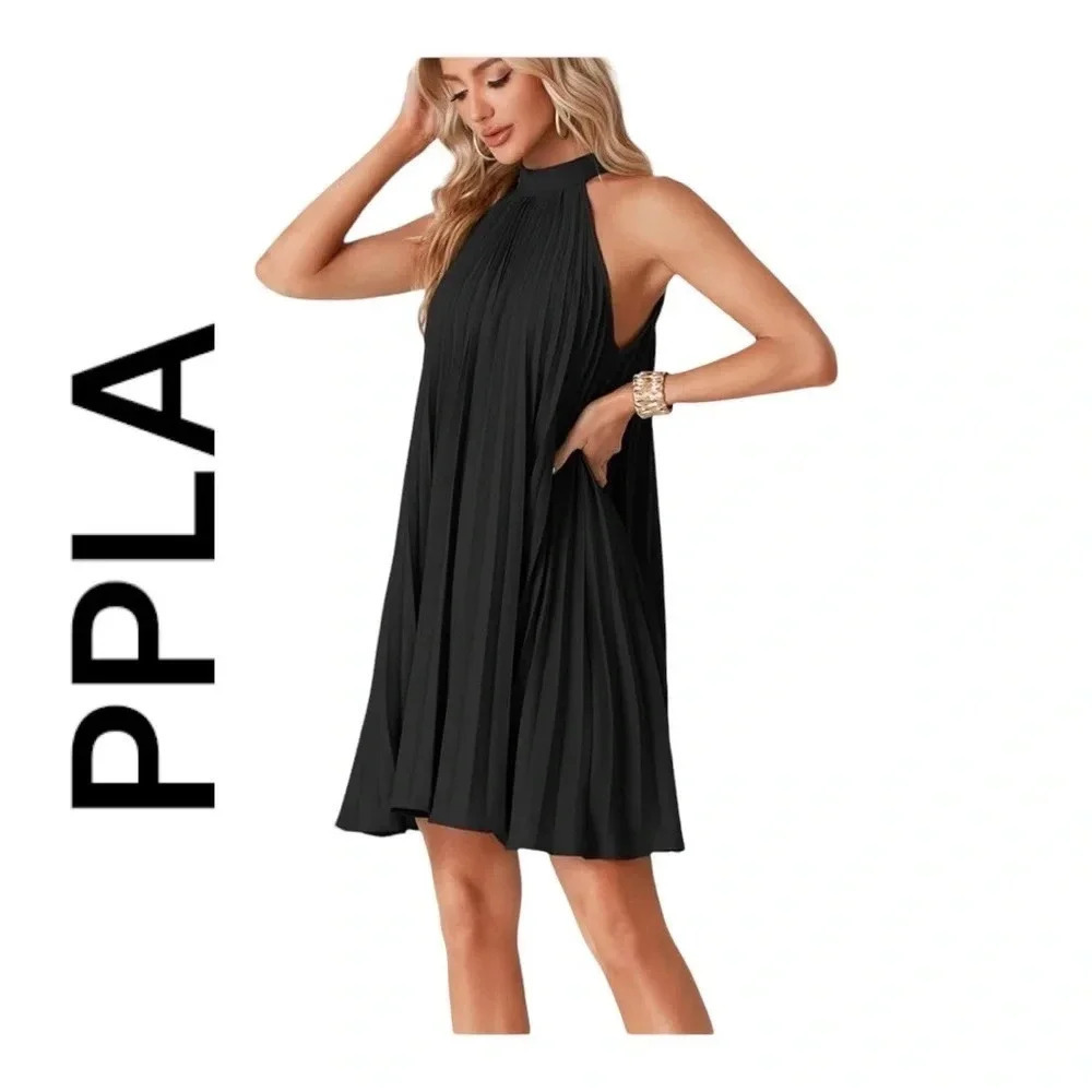 NWT PPLA Janelle Halter‎ Neck Dress 👗 size Small